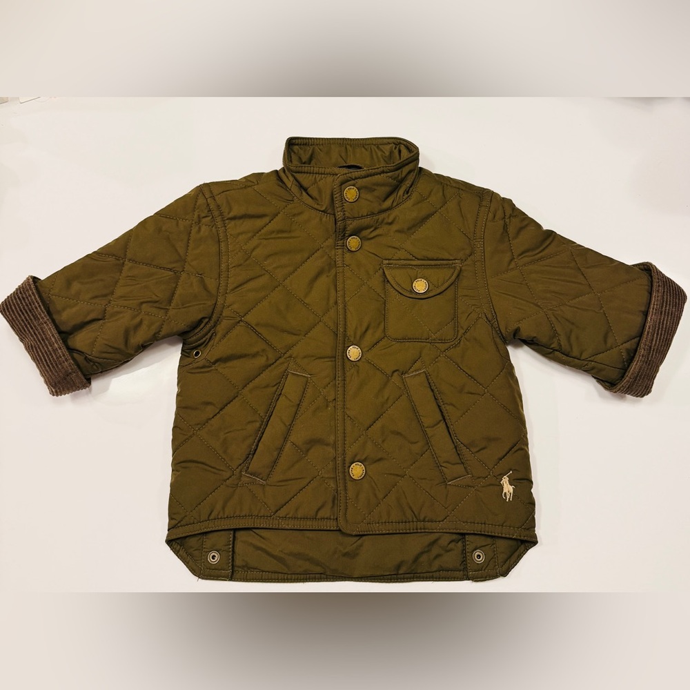 Polo by Ralph Lauren Kids Quilted Jacket - Khaki Green Size 12M